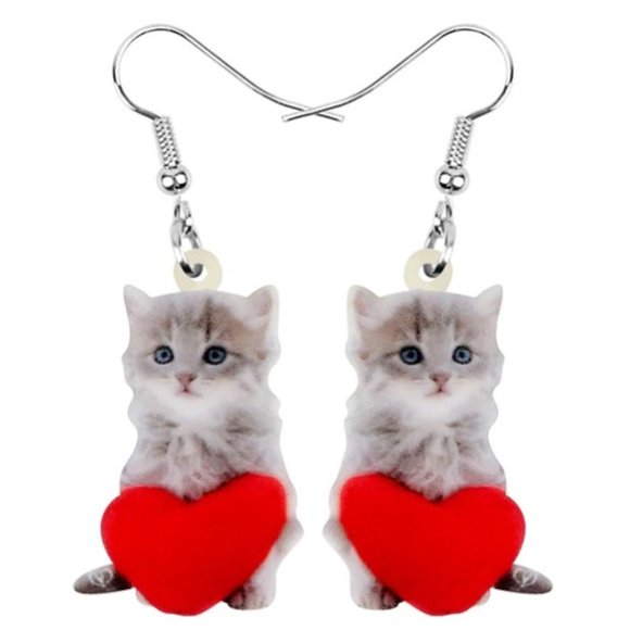 Jewelry - Kitty Heart Earrings